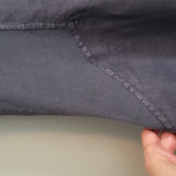 Oizini Lagenlook Linen Sleeveless Faux Wrap Dress - Slate Blue - S - Picture 7 of 10